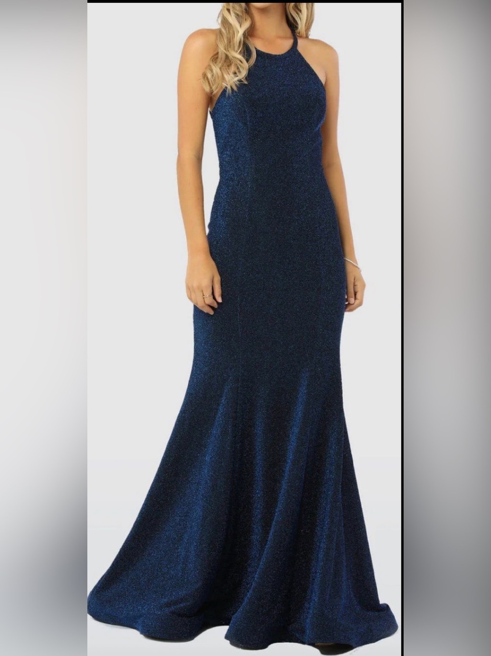 Navy Shimmer Mermaid Gown
